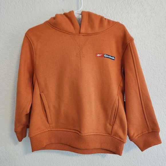 Reebok Toddler Size 3T Orange Logo Hooded Sweatshirt Pockets‎ NWT - Picture 1 of 5